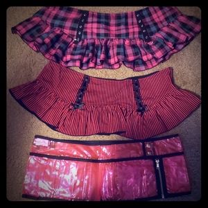 Lot of 3 Lip Service mini skirts